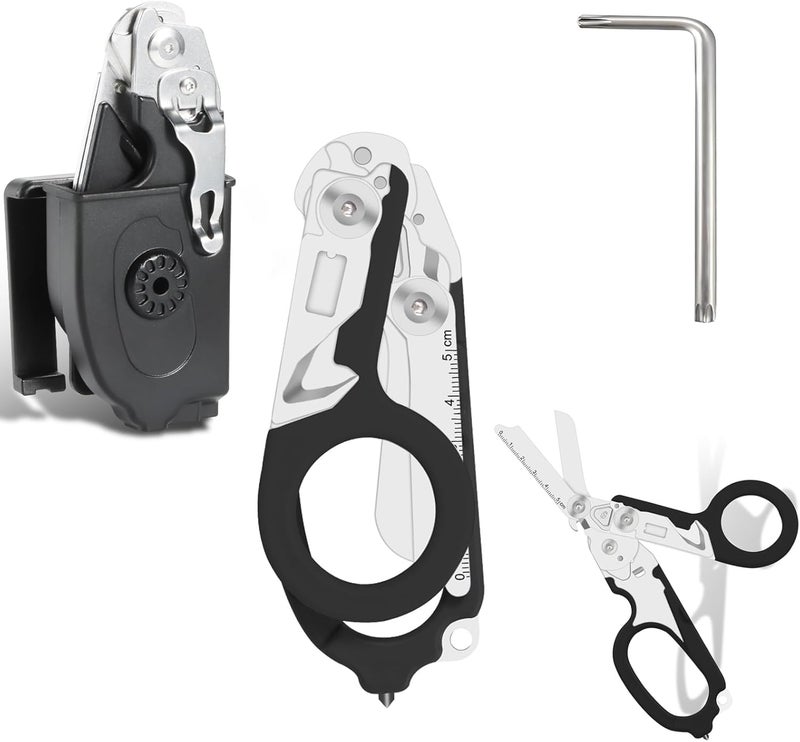 Lemasa 6-in-1 trauma shears - emergency responders, outdoor emergencies, medical staff, and outdoor camping, this combination clipper includes a folding storage box (Black) - Image 1